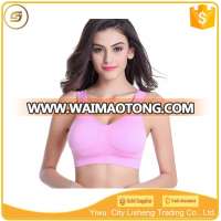 Breathable quick dry 92% nylon 8% spandex one piece seamless plain sport bra women